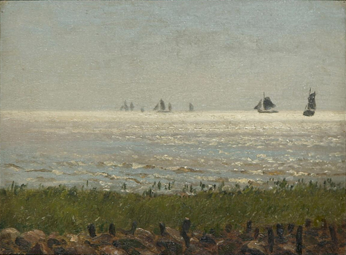 Ships at sea off the coast., 1885, Wilhelm Ferdinand Xylander