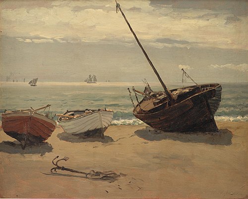 Både på stranden. Skagen, 1884, Wilhelm Ferdinand Xylander