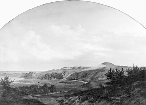 North Zealand Landscape at Lake Arre where King Valdemar the Victor built Dronningholm Castle in Mem, 1841, Thorald Læssøe