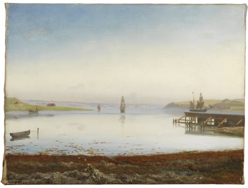 Ships on a Fiord, 1850, Thorald Læssøe