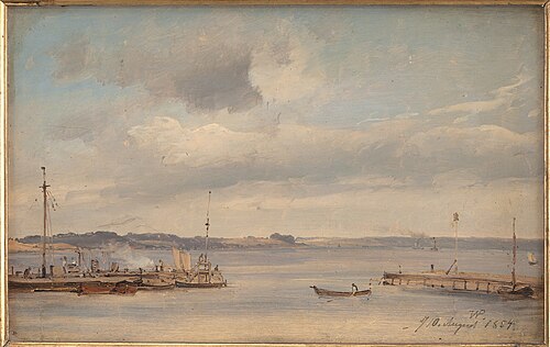 En bådehavn, 1854, Wilhelm Peter Carl Petersen