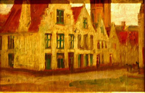 Rua em cidade do norte de Portugal, 1900, Sousa Lopes
