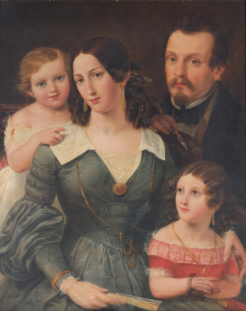 Portrait of Giuseppe Cinatti and his family, 1900, António Manuel da Fonseca