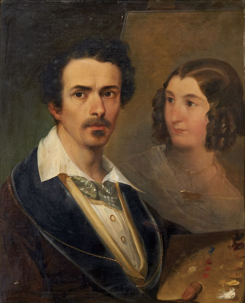 Auto-retrato com a esposa, 1880, António Manuel da Fonseca