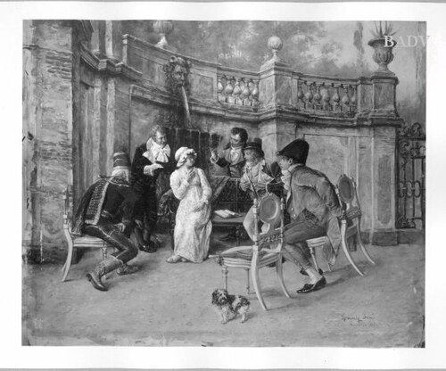 5 cavaliers and a lady, 1891, Jenő Kéméndy
