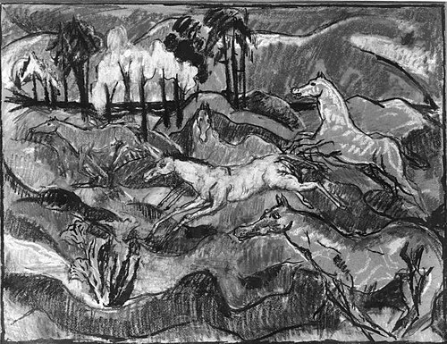 Fliehende Pferde, 1911, Eugen von Kahler