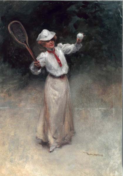 Lady playing Tennis, , Zsigmond Vajda
