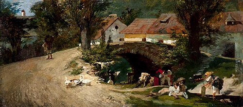 Village Scene, 1850, Zsigmond Vajda