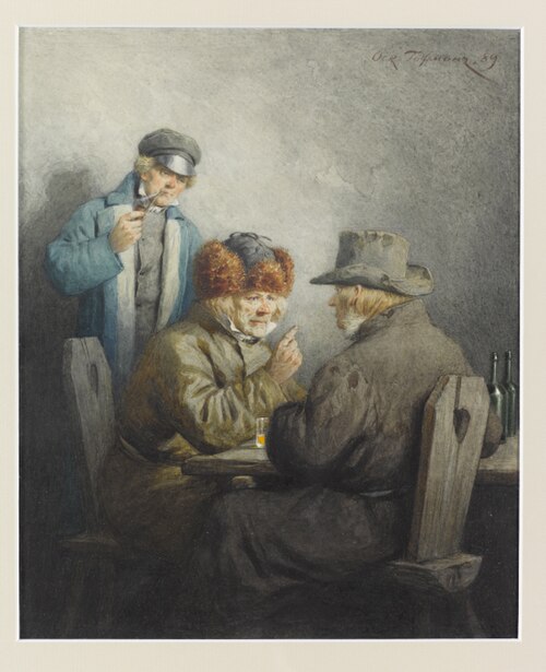 Kolm talumeest kõrtsis, 1889, Oskar Hoffmann