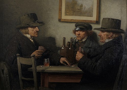 Talumehed kaarte mängimas, , Oskar Hoffmann