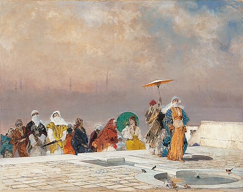 The sultan’s wife returns from her bath, 1877, Domenico Morelli