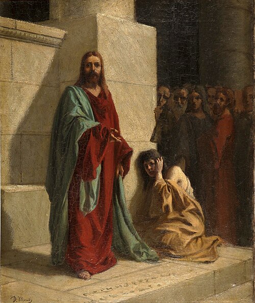 Cristo y la mujer adúltera, 1869, Domenico Morelli