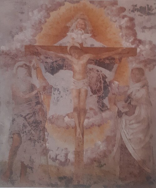 La Trinità tra i santi Giovanni Battista e Alberto carmelitano, , Domenico Morone