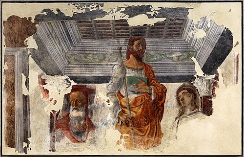 San Giacomo Maggiore tra san Girolamo e un santo diacono, 1470, Domenico Morone