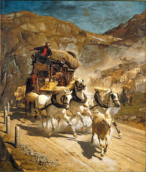 La malle-poste du Gotthard, 1874, Rudolf Koller