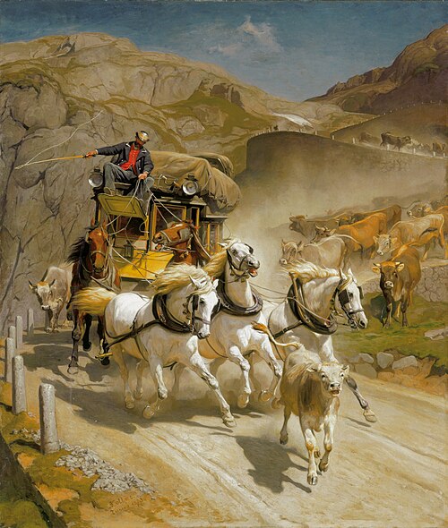 La malle-poste du Gotthard (1873), 1873, Rudolf Koller