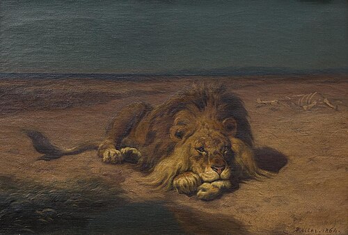 Ruhender Löwe, 1864, Rudolf Koller