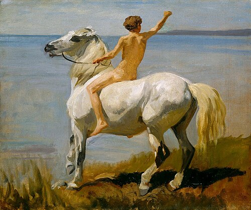 Junge mit Schimmel, 1872, Rudolf Koller