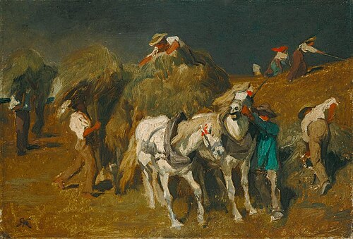 Heuernte bei drohendem Gewitter (Studie), 1854, Rudolf Koller