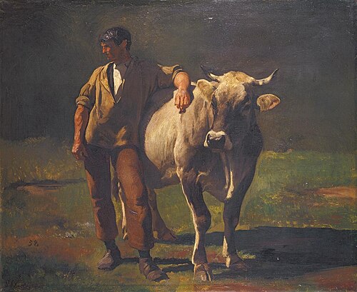 Friedli mit der Kuh. Studie, 1858, Rudolf Koller
