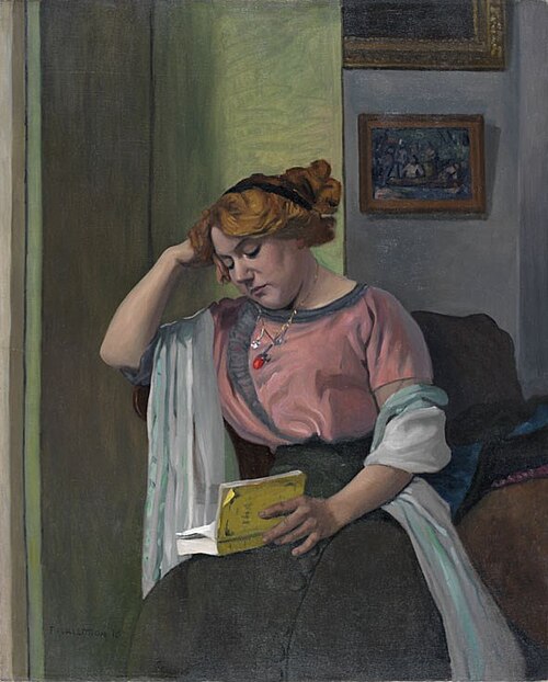 Femme lisant dans un intérieur, 1910, Félix Vallotton