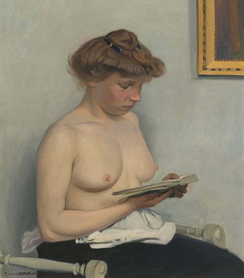 Femme torse nu, lisant, 1906, Félix Vallotton