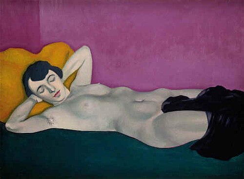 Femme couchée sur fond violet, 1924, Félix Vallotton