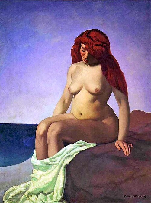 Baigneuse rousse assise sur un rocher, 1909, Félix Vallotton