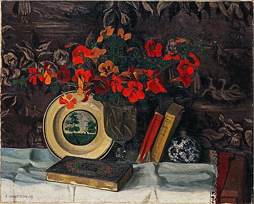Capucines, fond violet, 1919, Félix Vallotton