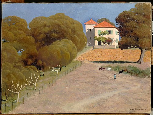 Paysage, la maison au toit rouge, 1924, Félix Vallotton