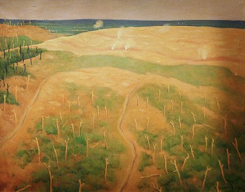 Tir sur fils de fer allemands, région de Bolente, 1917, Félix Vallotton