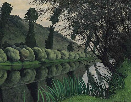 The Seine lined with willows, Tournedos, 1922, Félix Vallotton