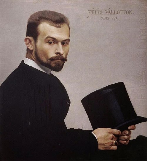 Félix Jasinski tenant son chapeau, 1887, Félix Vallotton