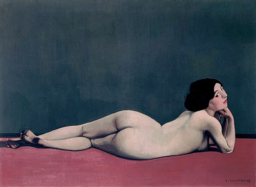 Nu couché sur un tapis rouge, 1909, Félix Vallotton