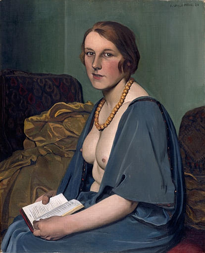 Femme lisant seins nus, 1921, Félix Vallotton