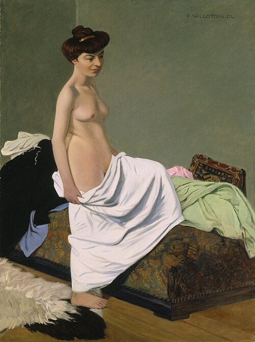 Standing Nude Holding Gown on Her Knee, 1904, Félix Vallotton
