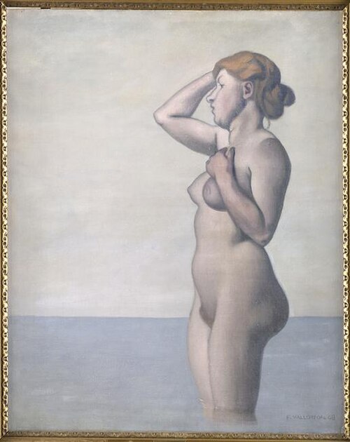 Baigneuse de profil, ciel gris, 1908, Félix Vallotton