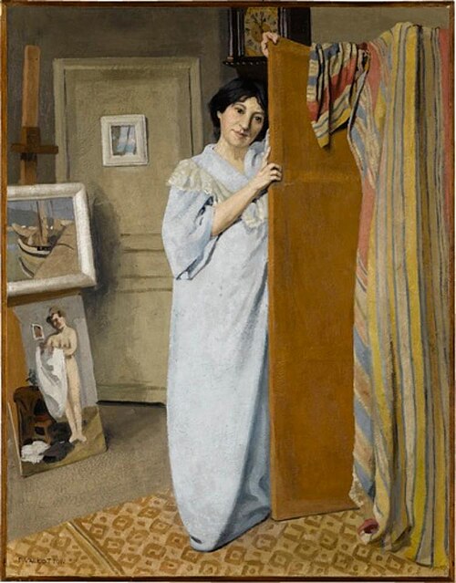 Gabrielle Vallotton dans l'atelier, 1902, Félix Vallotton
