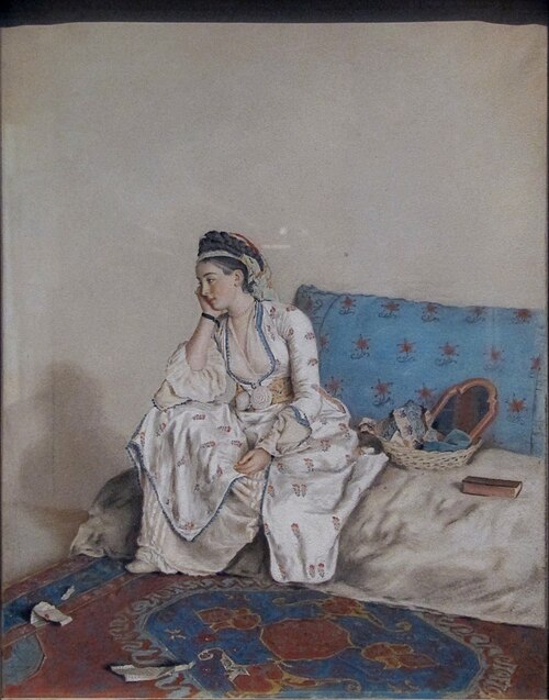 Dame pensive sur un sofa, 1749, Jean-Étienne Liotard