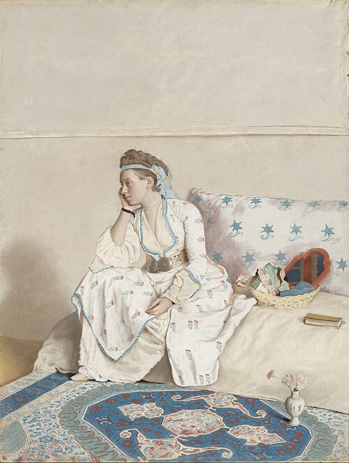 Portrait of the artist’s wife, Marie Fargues, in Turkish dress, formerly identified as Maria, Counte, 1750, Jean-Étienne Liotard