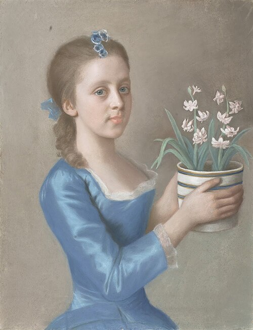 Meisje met een bloempot met hyacinten, 1750, Jean-Étienne Liotard