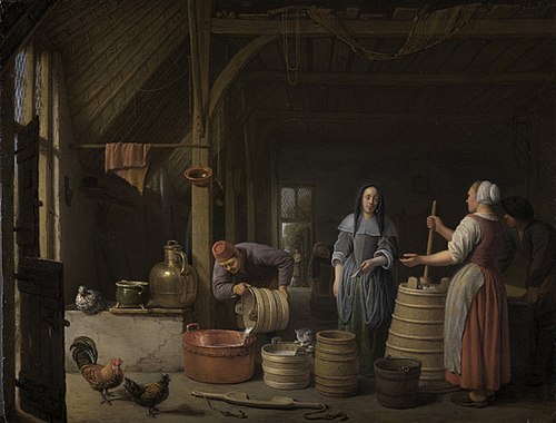 Domestic milk processing, 1664, Hendrick Martensz Sorgh