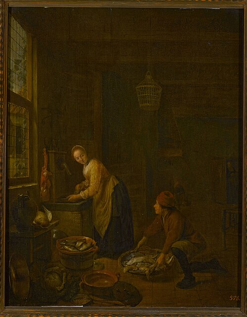 In the kitchen, 1643, Hendrick Martensz Sorgh
