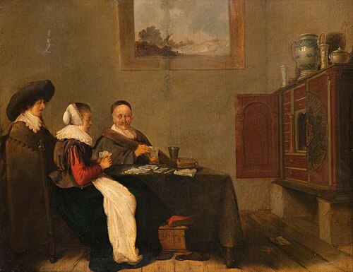 Interior with Card Players, 1670, Hendrick Martensz Sorgh