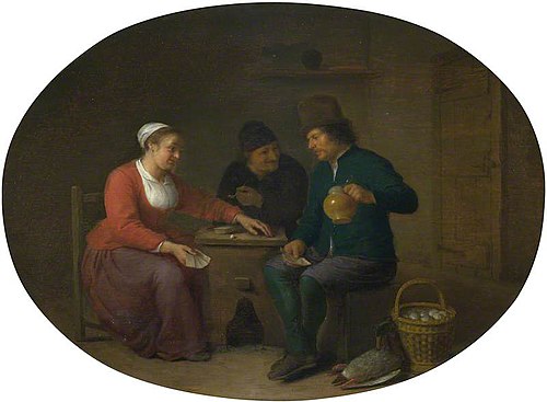 A Woman playing Cards with Two Peasants, 1644, Hendrick Martensz Sorgh