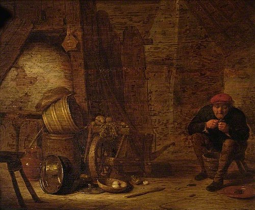Peasant in an outhouse, , Hendrick Martensz Sorgh