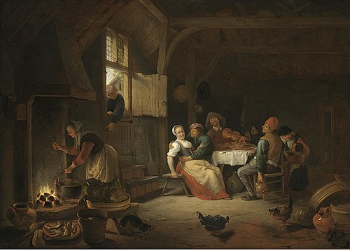 Peasants in an Interior, 1644, Hendrick Martensz Sorgh