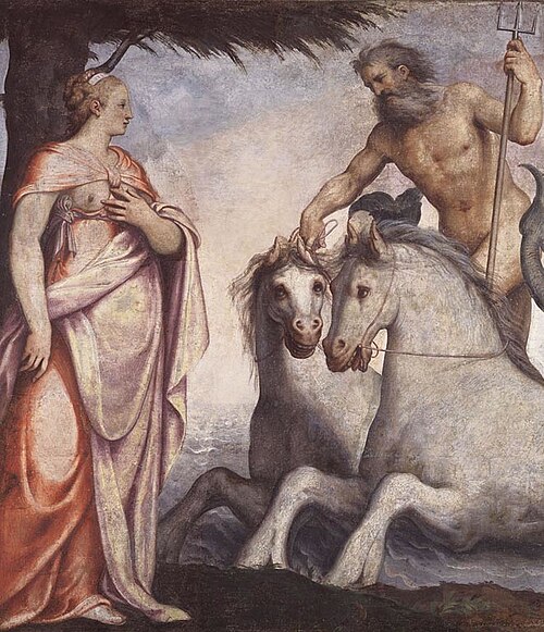 Neptune and Caenis, 1560, Lattanzio Gambara