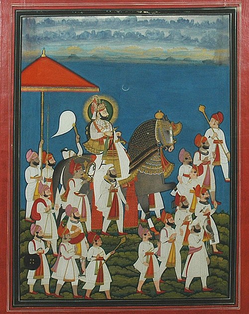 Equestrian Portrait of Maharana Bhim Singh, 1825, Ghasi