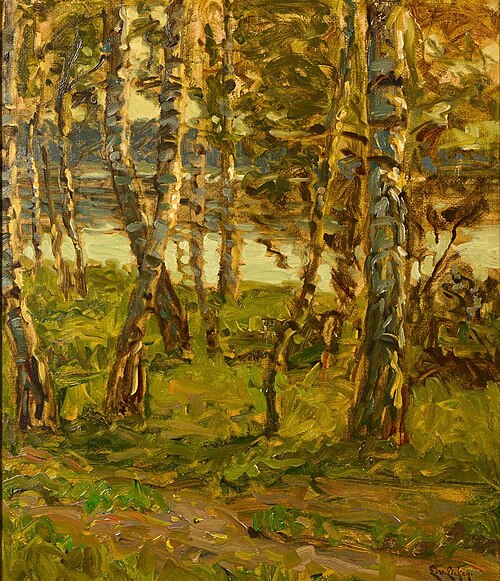 Birches on the shore of the Bodden, , Elisabeth von Eicken